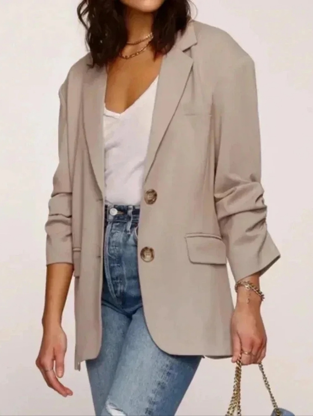 NWT Heartloom Greige Oversized Blazer – XS